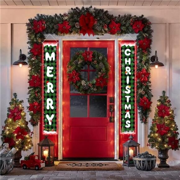 Christmas Decoration Banners with Lights, Merry Christmas Banners - Picture 2 of 6